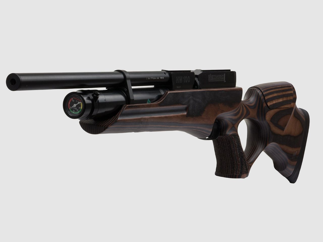 Pressluftgewehr Weihrauch HW 100 TK F.S.B. Carbine verstellbarer Schichtholzlochschaft Laufmantel Kaliber 4,5 mm (P18)