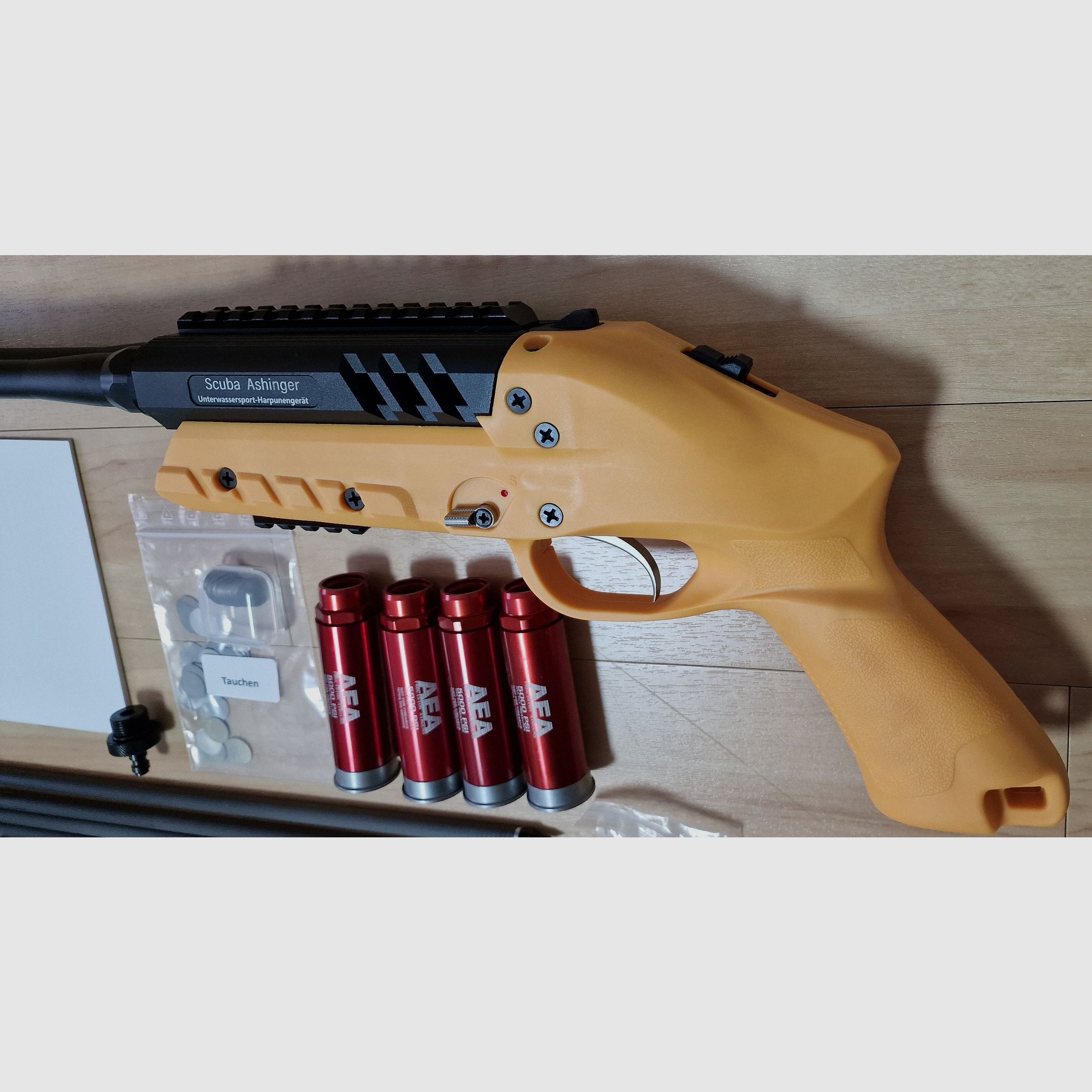 Gogun Scuba Ashinger AEA Harpune inkl. Zubehör Neu & Unbenutzt