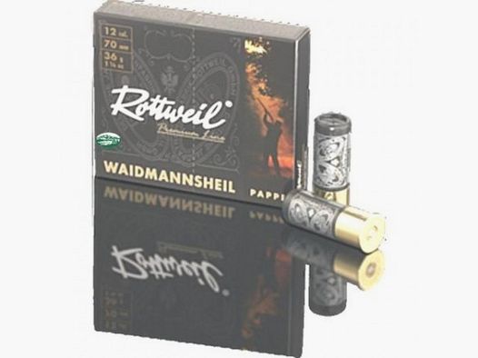 ROTTWEIL Patronen WAIDMANNSHEIL Pappe Kal.12 gr.36 pb.3 Karton & Filzstopfen