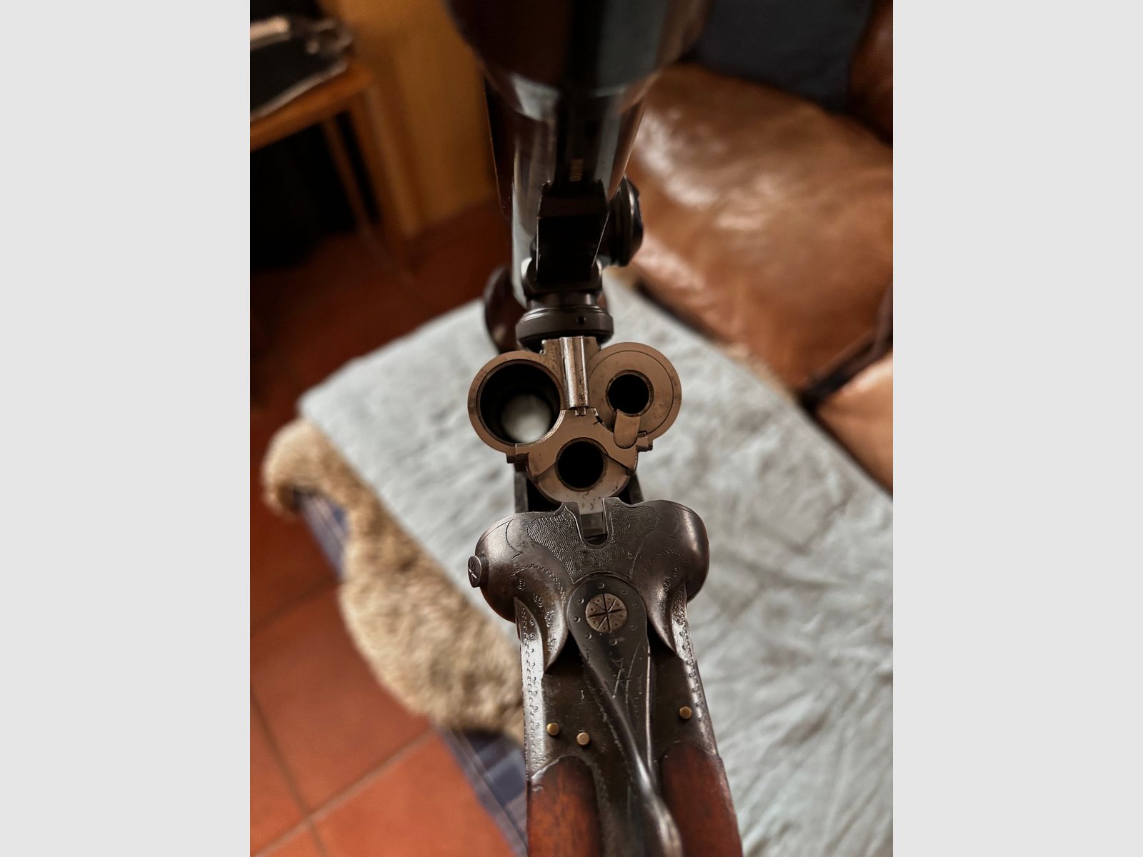 Merkel Drilling mit moderner ZF-Montage und LL-EL im Rehwildkaliber