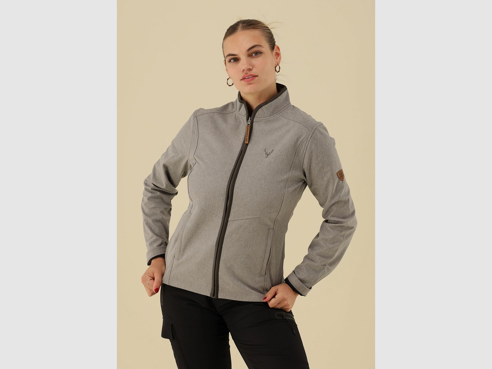 OS-Trachten Damen-Softshelljacke – Hellgrau, Bild 4 von 4