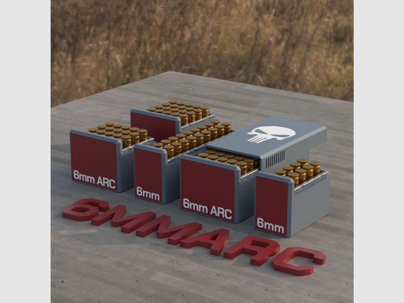 Filamelt scatola per munizioni / Scatola per munizioni 6×38mm ARC / .243 - scatola per cartucce per 50 colpi, Made in Germany