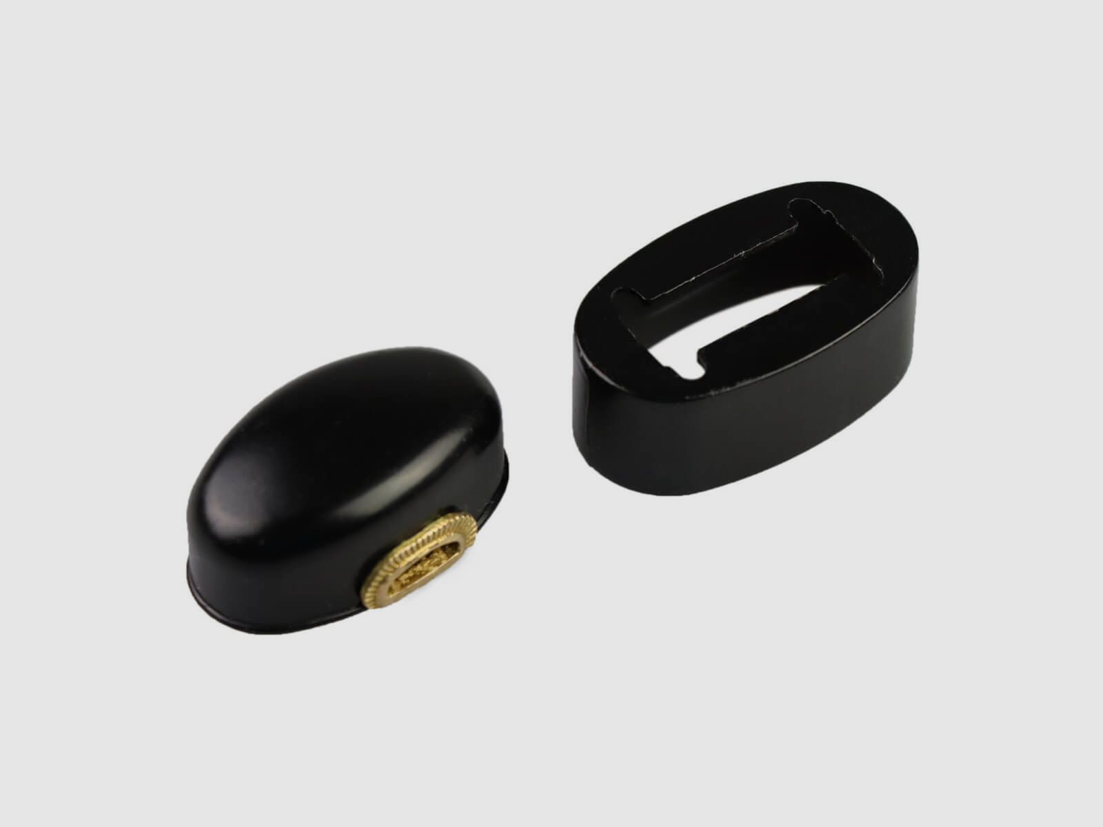 Fuchigashira fr Katana einfache Form schwarz