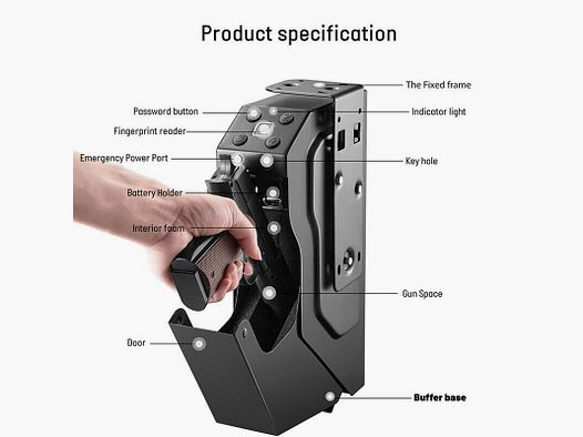 Fingerprint Kurzwaffenschrank Pistolentresor Feuerfest Waffenschrank
