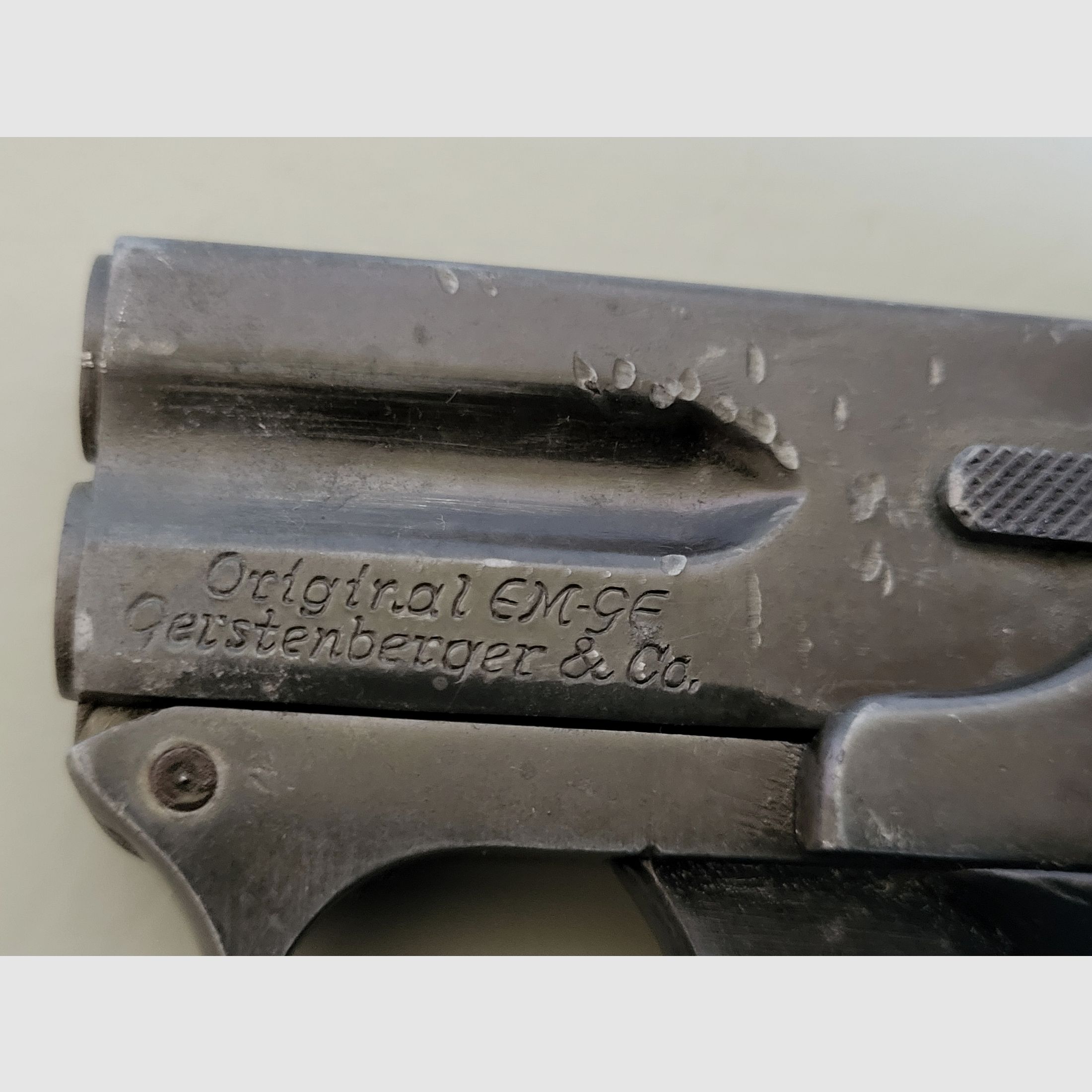 Coleccionista Pistola de gas Original EM - GE Gerstenberger & Co - Doble cañón - Derringer - Años 1950