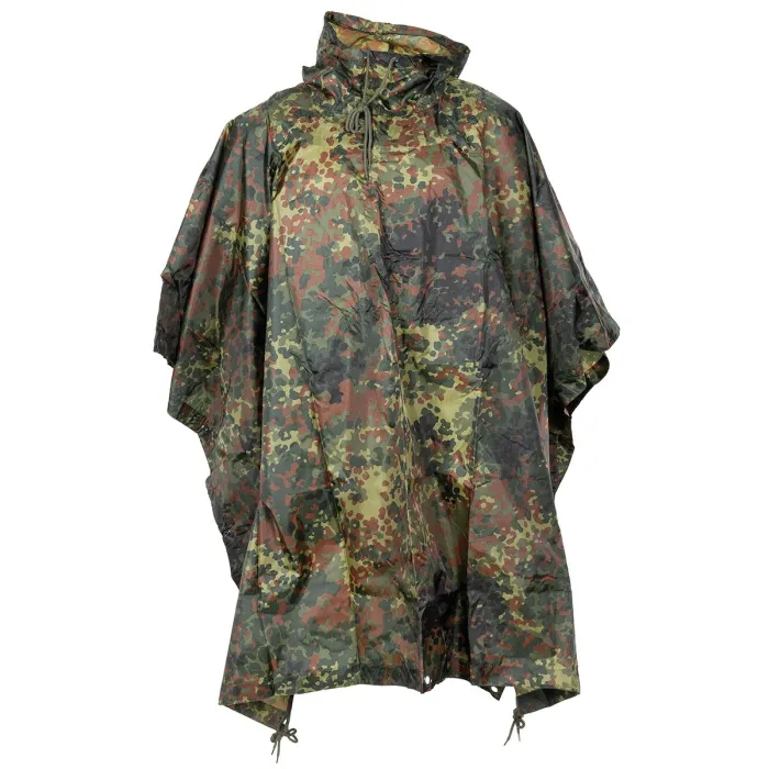 Lekki poncho przeciwdeszczowy (300g), BW kamuflaż, materiał rip-stop, jeden rozmiar (223x144cm)