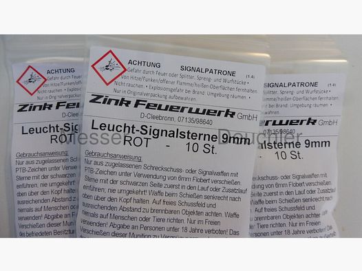 ZINK Leucht-Signalsterne rot