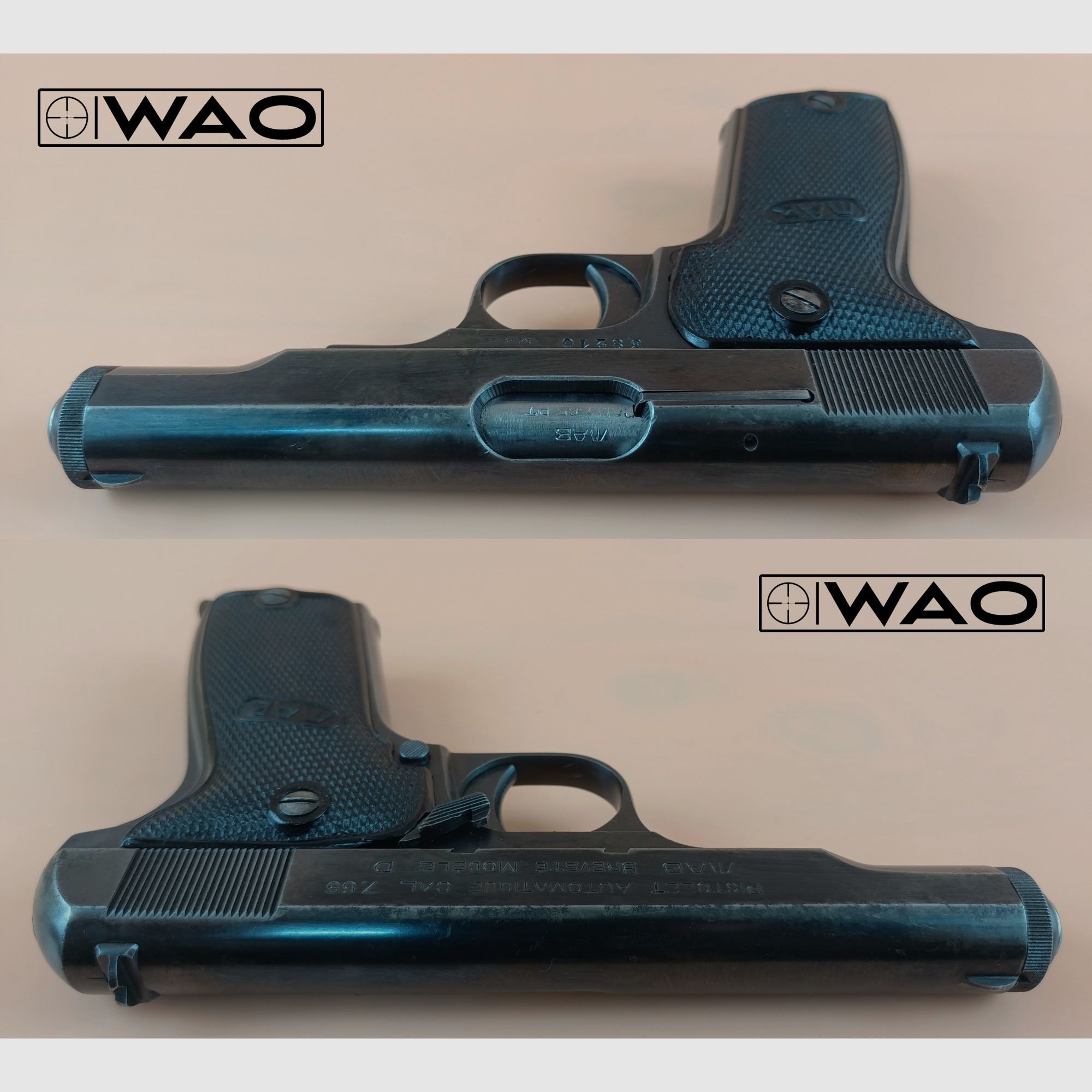 MAB Mod. D, Kal. 7,65mmBrowning *Sammlerset mit Holster & 2. Magazin"