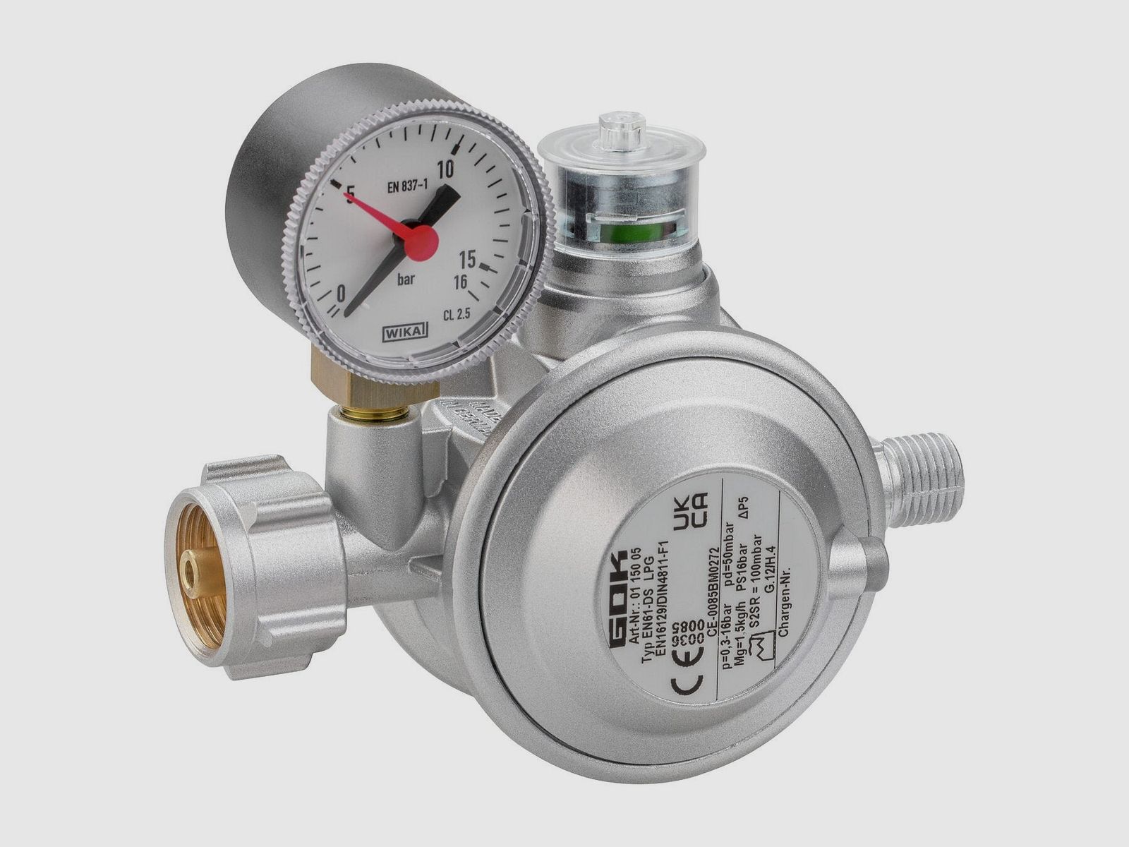 Gasregler 1,5 kg/h KLF x G1/4LH-KN UEDS Man.