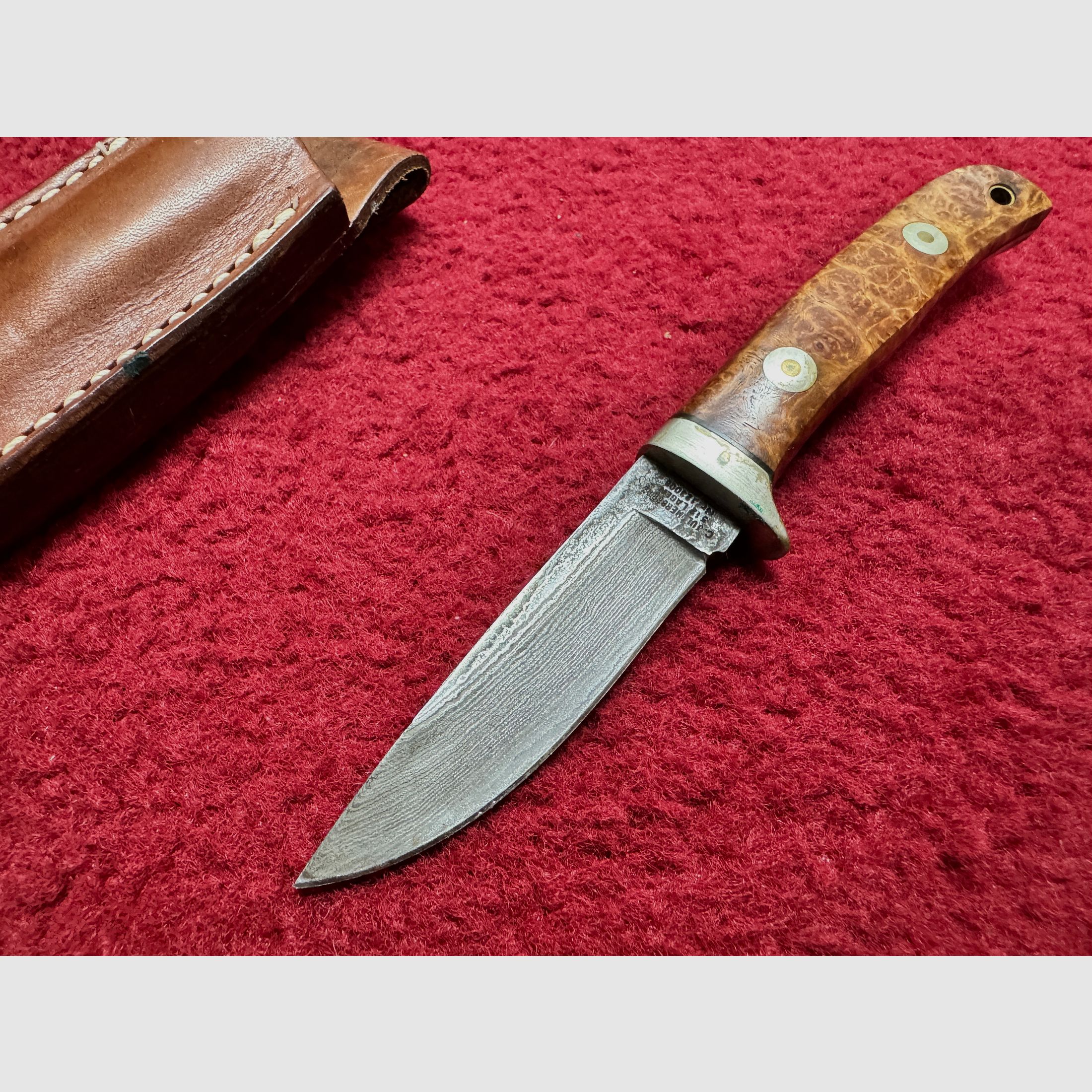 Peter Herbst / Herbertz Damast Jagdmesser – 512 Lagen Handgeschmiedet – Rarität Nr. 123008