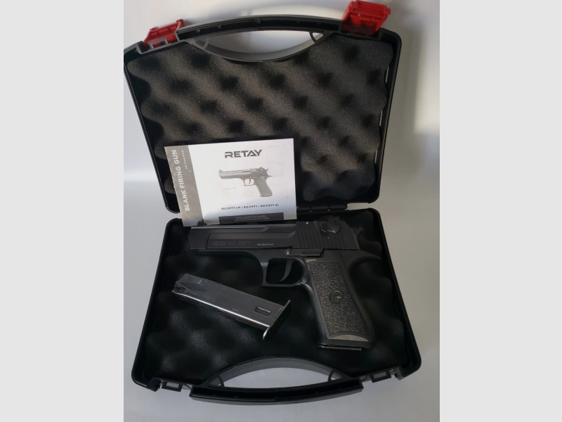 Verkaufe RETAY Big Fifty Black 9mm P.A.K. Signalpistole, Vollmetall-Ausführung 