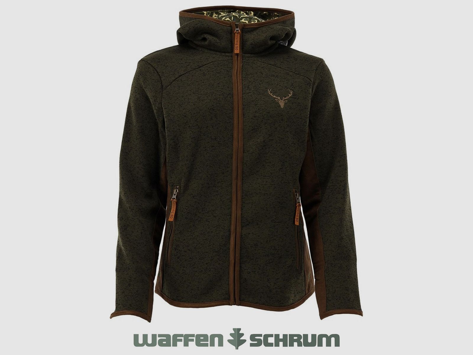 OS Trachten Fleecejacke mit Kapuze Schilf