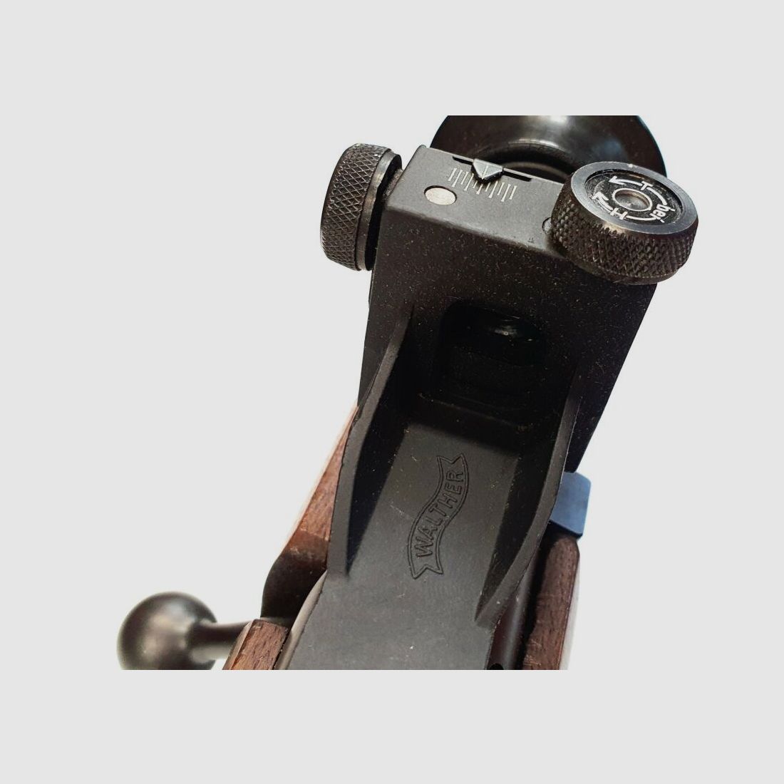 Walther single-shot rifle, Walther KK match rifle in caliber .22 LR with diopter, iris aperture, ring sight