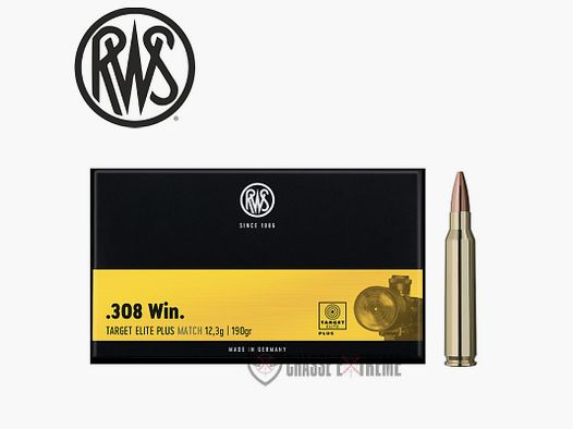 20 Munitions RWS cal 308 Win 190gr Target Elite Plus