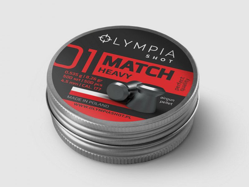 Flachkopf Diabolos Olympia Shot Match Heavy Kaliber 4,5 mm 0,535 g glatt 500 StĂĽck