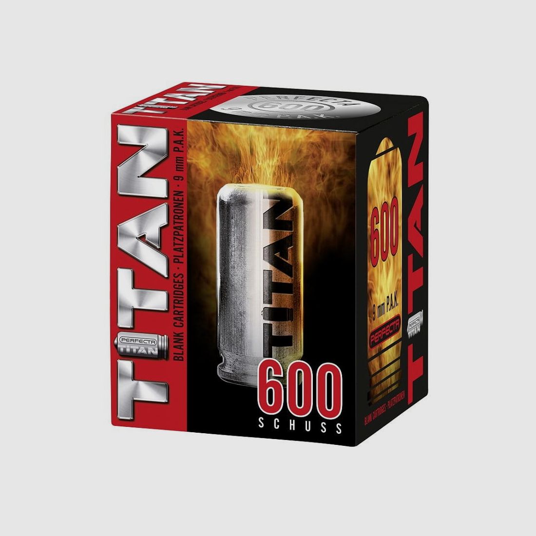 Perfecta Titan 9 mm P.A.K Platzpatronen - 600 Stk.