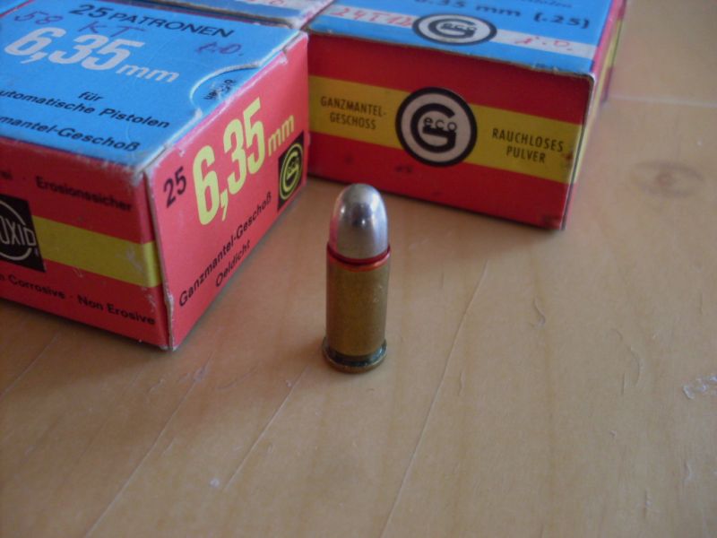 Munition 6,35 mm Browning / 25 Auto