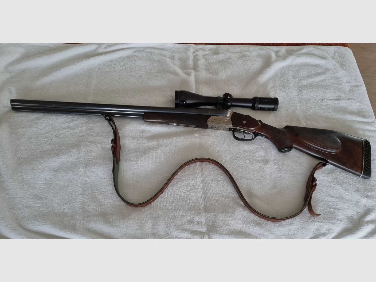 Krieghoff Drilling 7x65, Einstecklauf 22er Magnum, Kahles Zielfernrohr