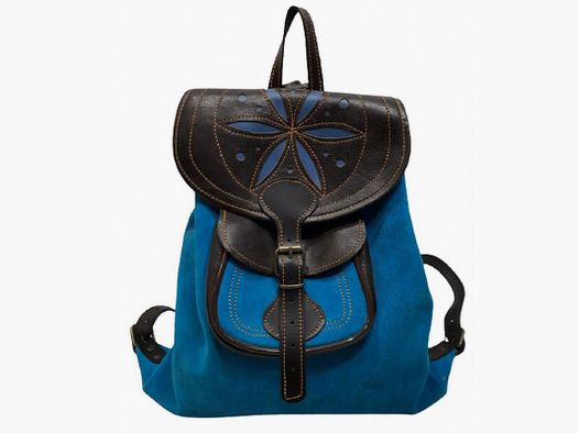 Blue Suede Backpack