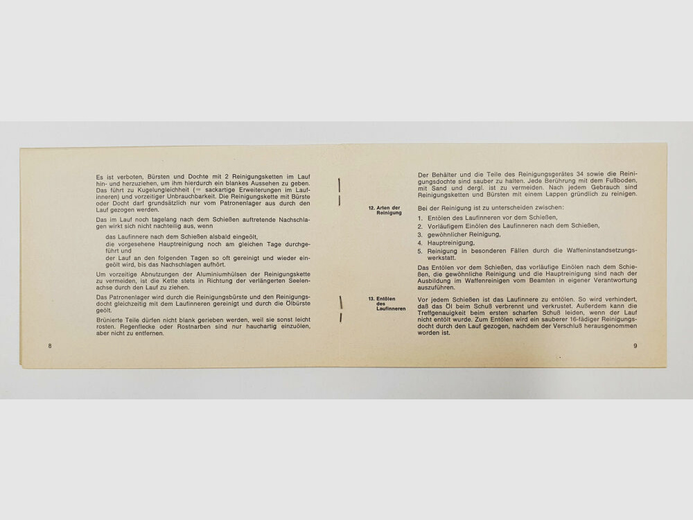 Heckler & Koch Anweisung HK MP5 Behandlung Pflege Reinigung Bundesministerium der Finanzen BMF / ZOLL Bonn 1968