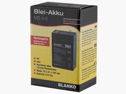 Batterie Rechargeable 6 Volts MS4-6 - Haute Capacité - Longue Durée - Pour Equipements Outdoor