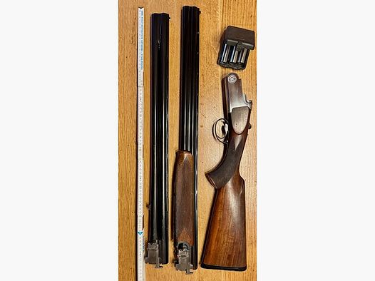 Bockdoppelflinte mit Wechsellauf 12/70