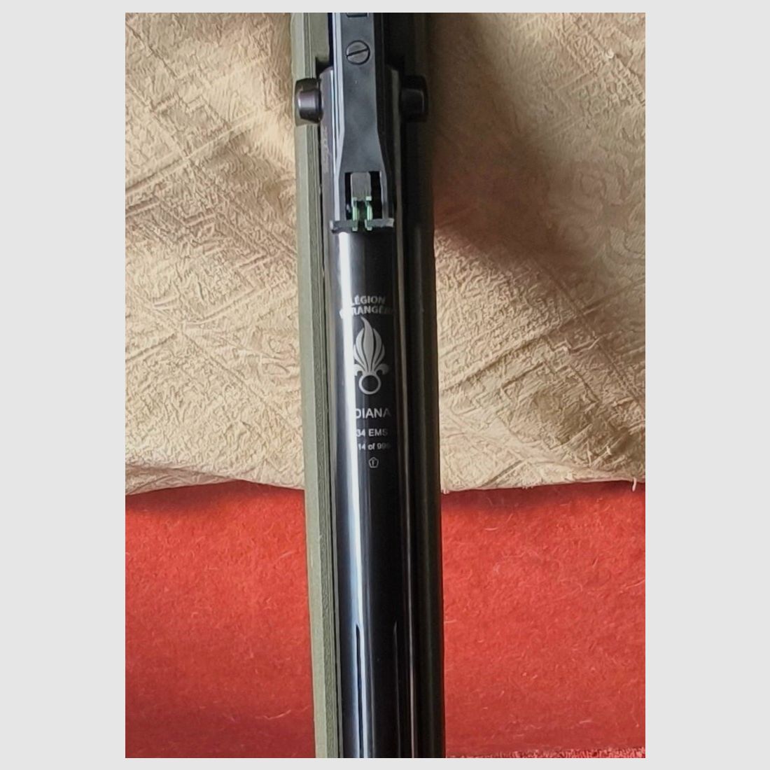 Diana 34 EMS Legion buitenlandse speciale editie 514 van 999, Slechts twee Diabolo's ter proef geschoten, Functioneel & Optisch in goede staat, Als nieuw!! 