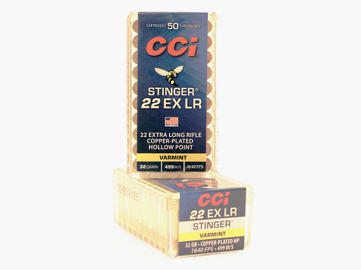 CCI 22 STINGER EXTRA LR Kupfer-Hohlspitzpatrone 32 gr