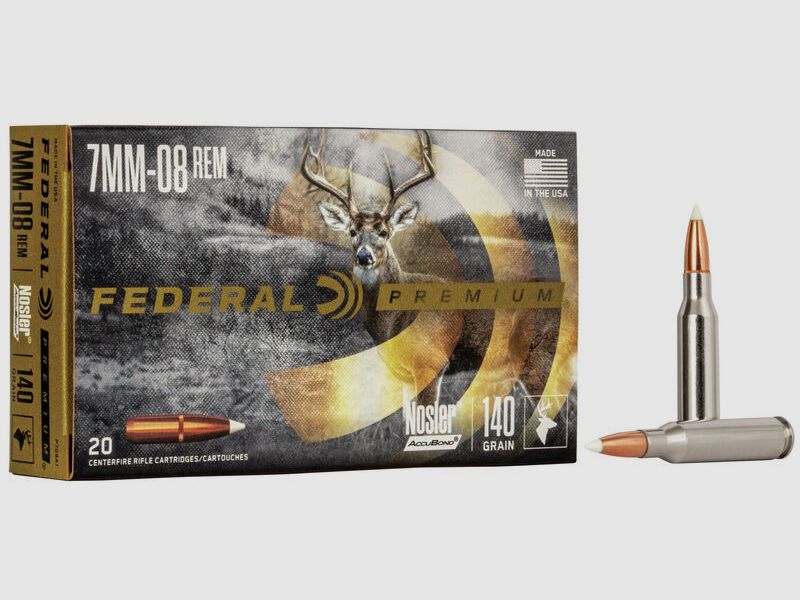 Federal Premium Nosler AccuBond 7mm-08 Rem. 140GR 20 Patronen
