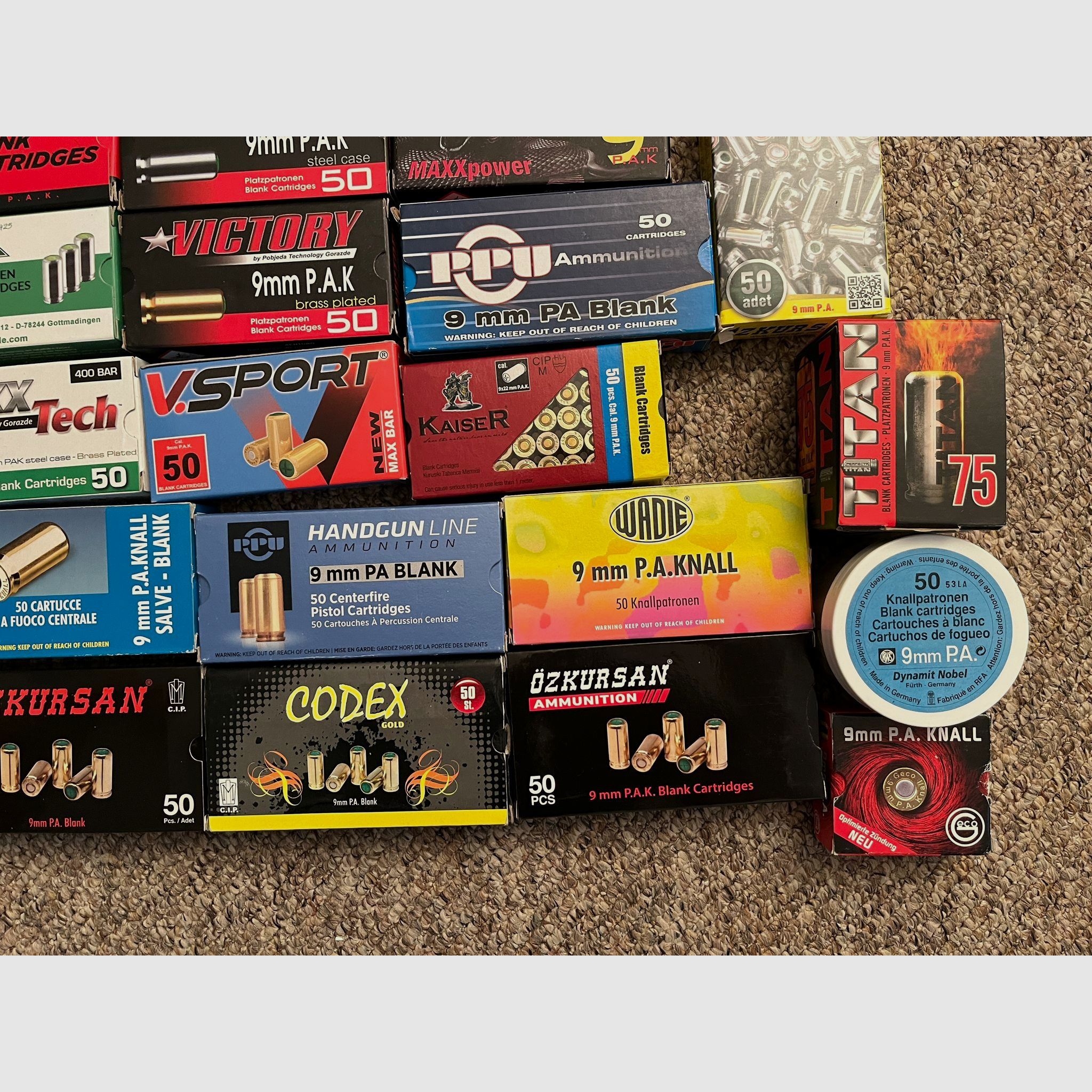 9mm PAK Platzpatronen Sammlung