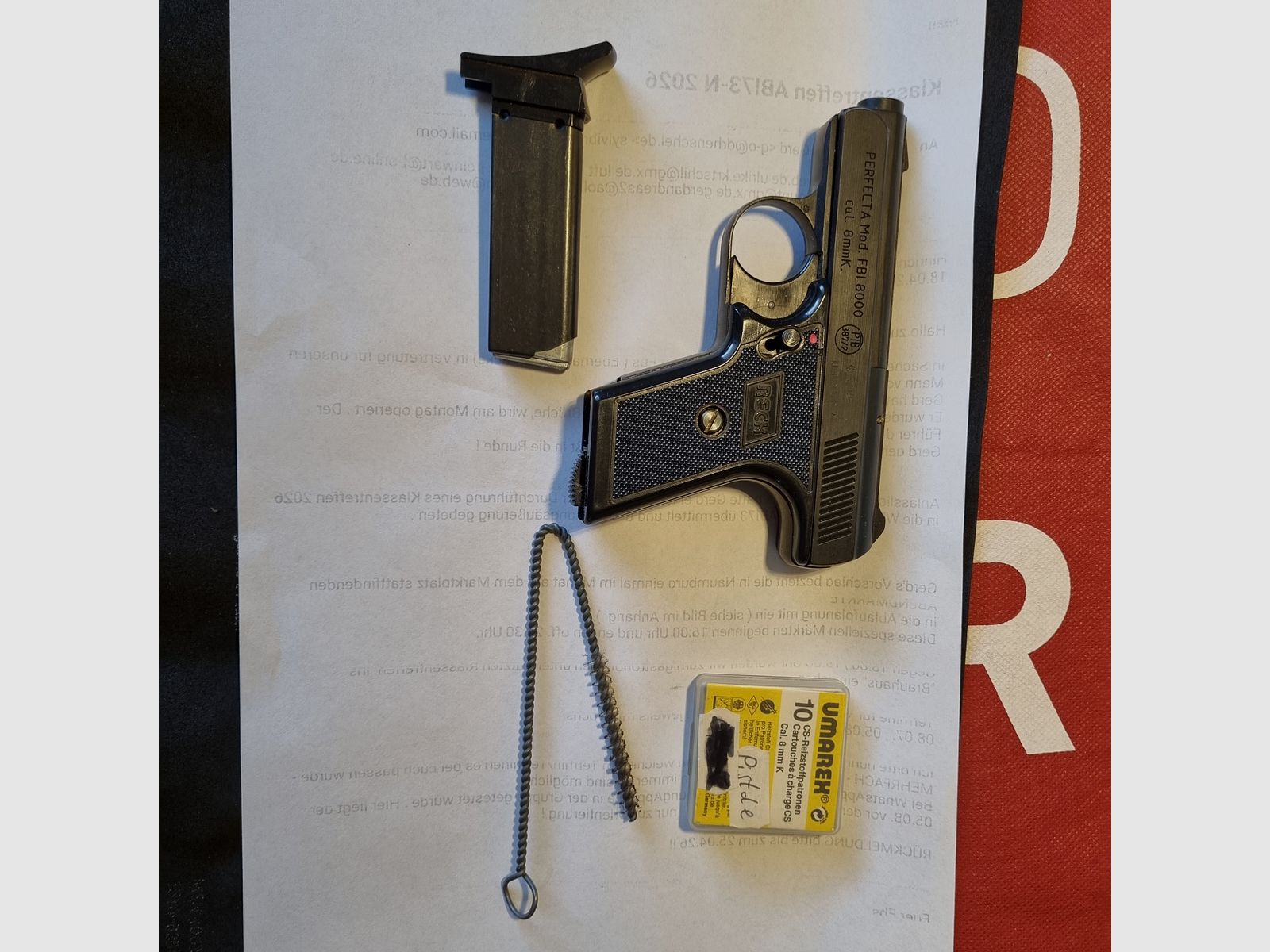 Pistolet compact FBI 8000 Mod. G5, de 1996 avec facture, 8mm, en plus de 10 coups CS, PTB 387/2