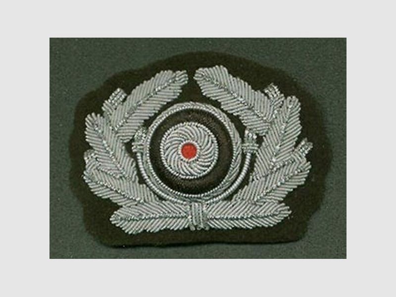 Eichenlaub-Kranz mit Kokarde für Offiziers-Schirmmütze Wehrmacht Heer Repro !!!