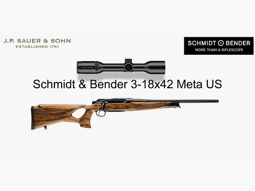 J.P. Sauer & Sohn Sauer 505 ICONIC Lochschaft HQ5 Paquete de equipamiento HIGHLAND | .308 Win. | Schmidt & Bender 3-18x42 META