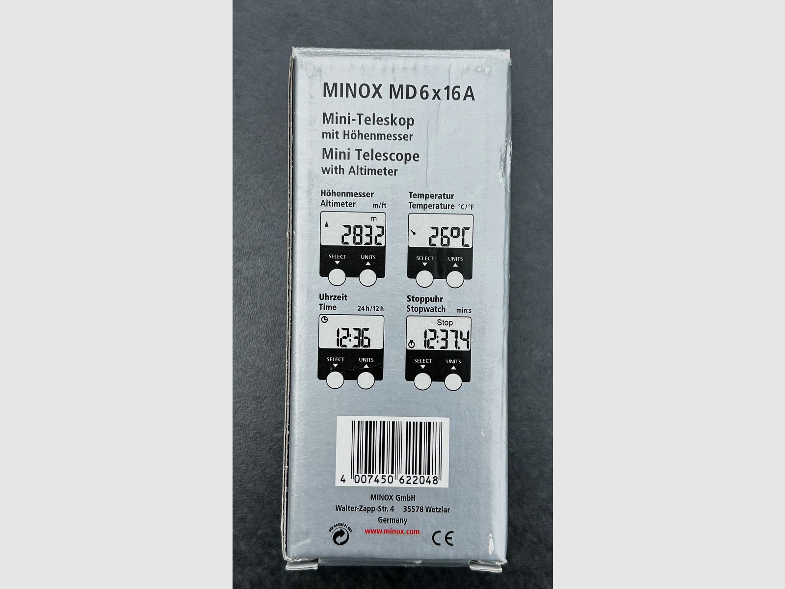 Monokular Minox MD 6x16A - Taschenteleskop mit integriertem Höhenmesser
