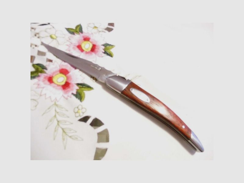 Laguiole Calmont L´Eclair PAULHE Outdoor-Klappmesser-Jagdmesser+Leder-Messerschutztasche-NEU