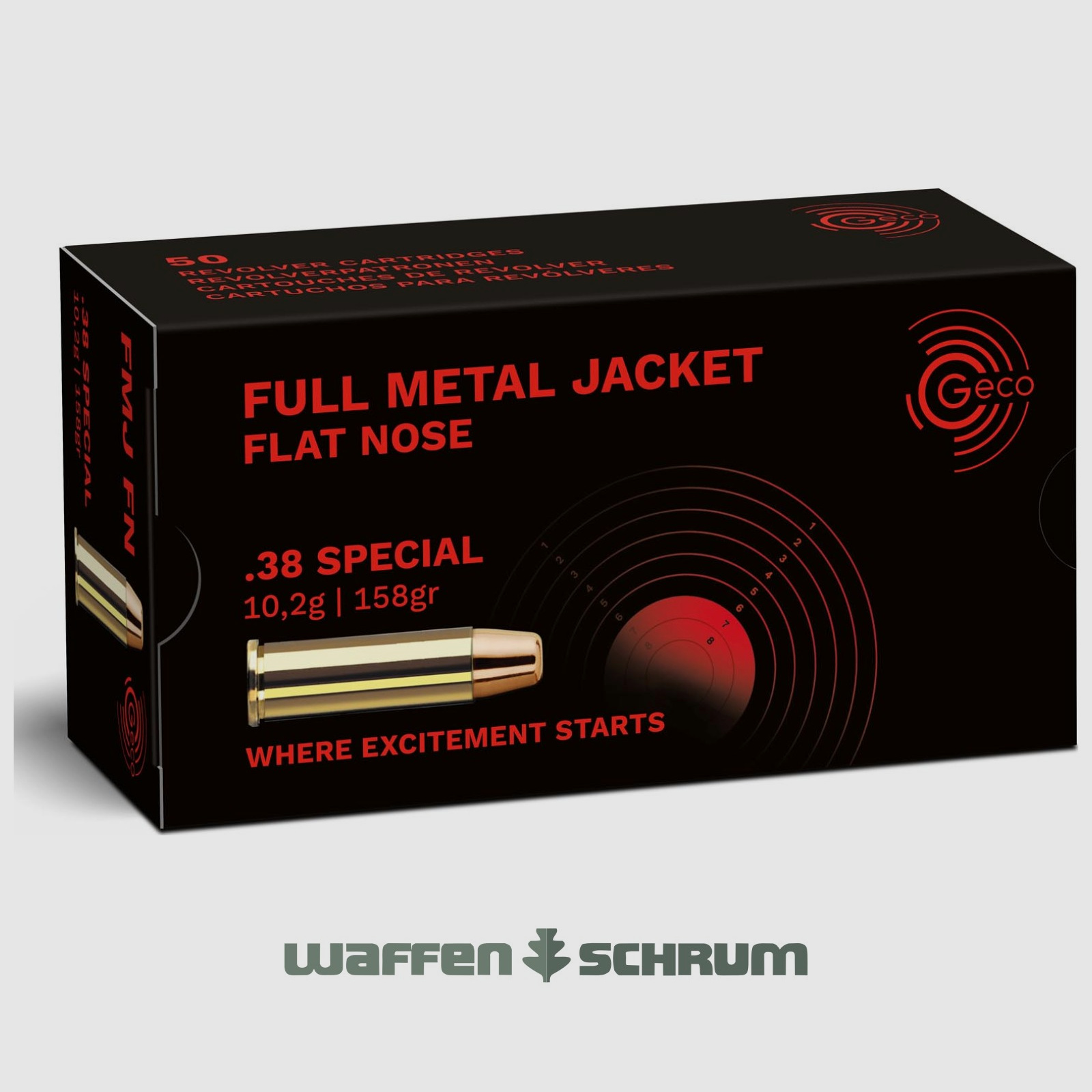 Geco Vollmantel-Fl. 10,2g - 158gr .38Special