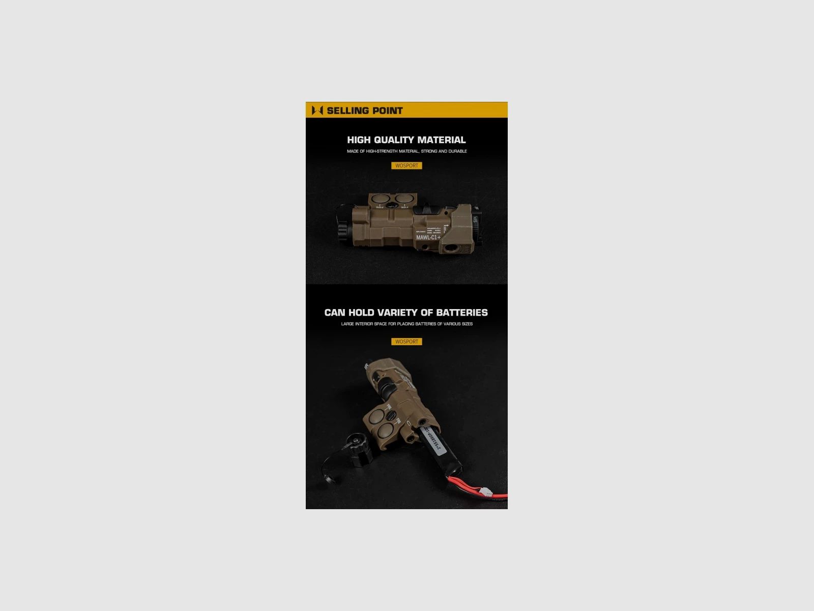 Airsoft MAWL-C1 Dummy Laser Design Bateria Box do 20mm RIS Rails | WoSport
