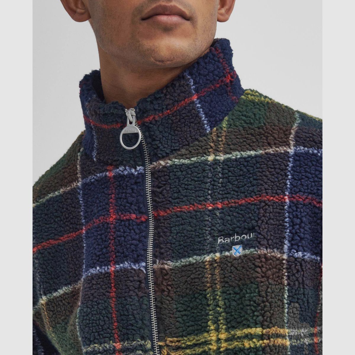 BARBOUR Fleece Jacket Tartan Sherpa Classic Tartan