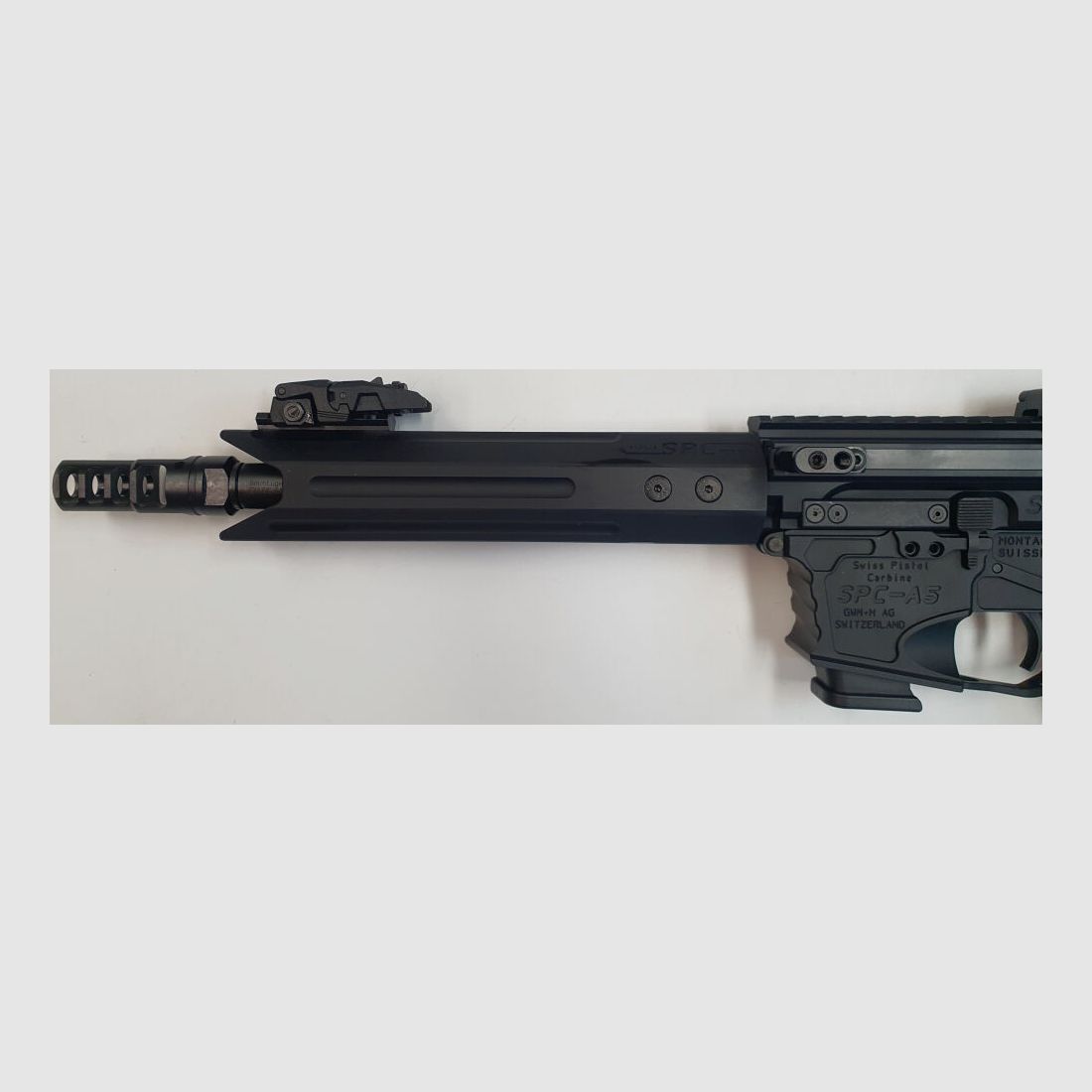GWMH AG Selbstladebüchse GWMH SPC-SPORTER A5 10" (SWISS PISTOL CARBINE) BLACK Kal.9x19 AR15 Glock Magazin