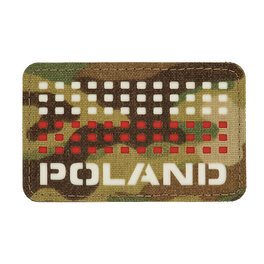 M-Tac Poland patch with flag 50x80 Laser Cut Multicam