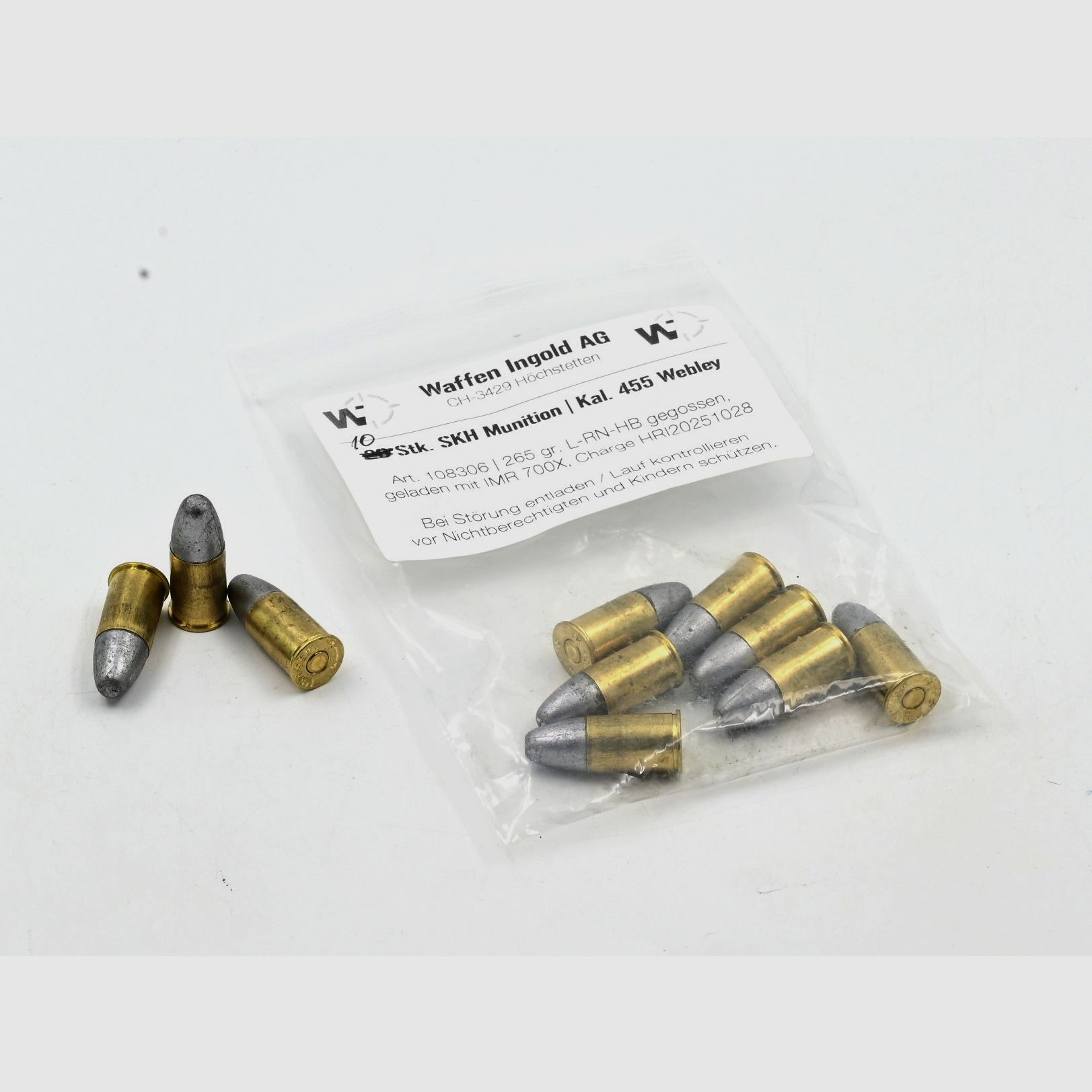 SKH, 455 Webley MKII, L-RN-HB 265 gr, 20 Stk.
