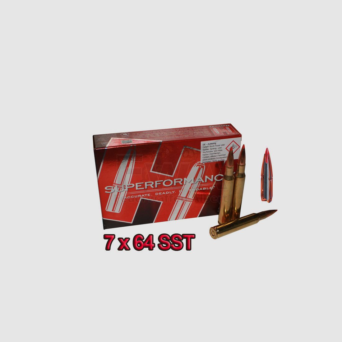 Patronen 7X64 SPF SST (Super Shock Tipped) 162grs. - Hornady