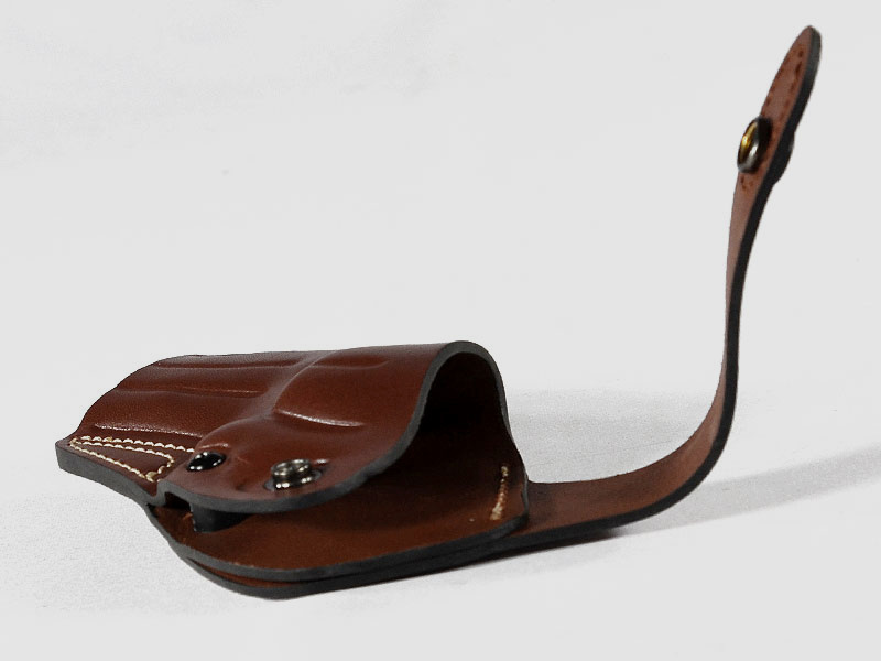 FALCO Holster de revolver, cuir marron MAIN DROITE, pour S&W Security Special 4" (cadre S&W K+L jusqu'à 4,25" de canon)