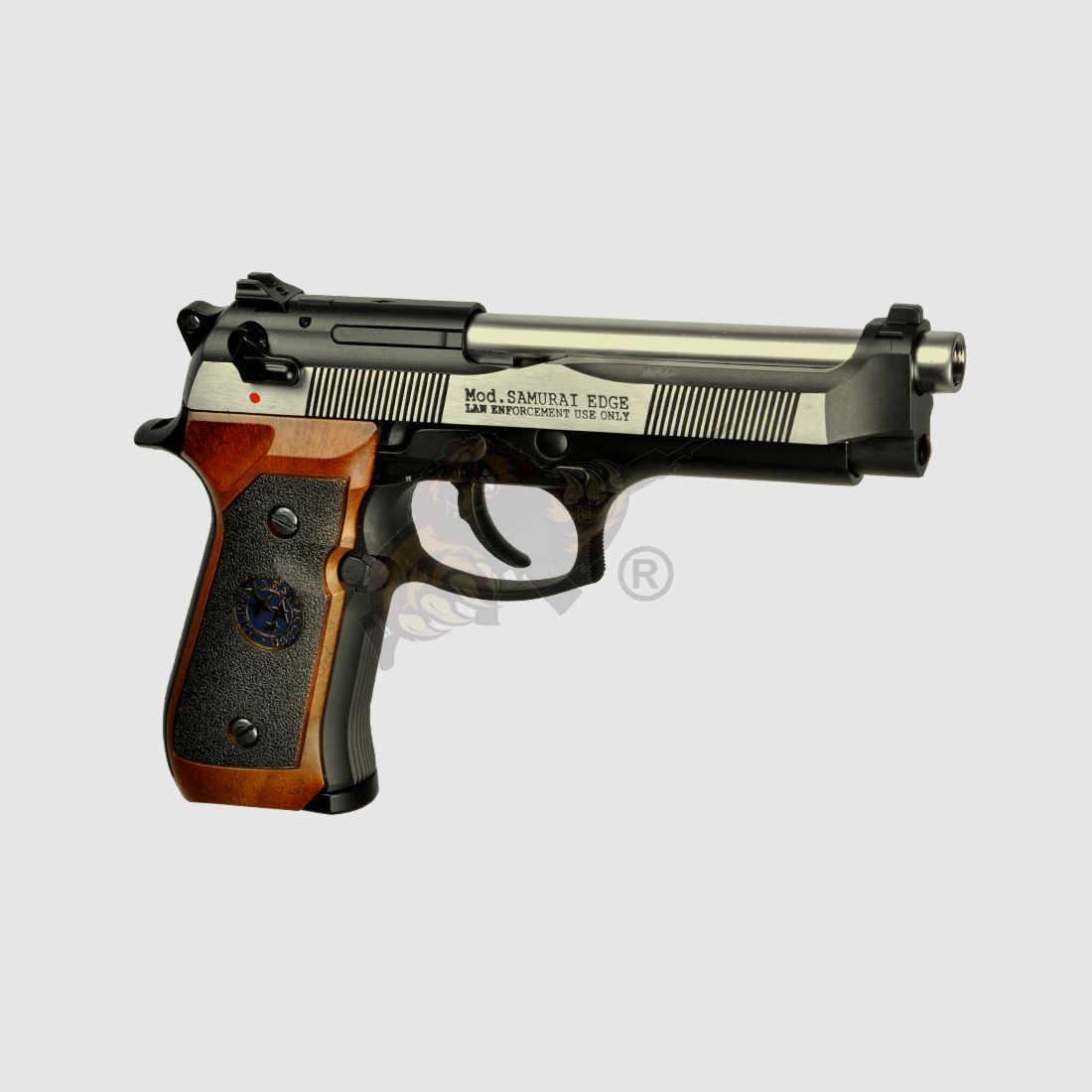 M92 Mod. Samurai Edge Bicolor Vollmetall (Black/Silver/Wood) Airsoft -F-