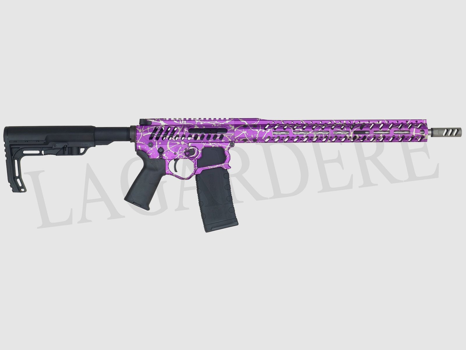 F-1 FIREARMS BDRX-15 GEWEHR LILA-SILBER SPLASH (SELBSTLADEFLINTE)