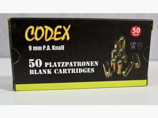 Codex Platzpatronen 9 mm P.A.Knall 50 Stk.