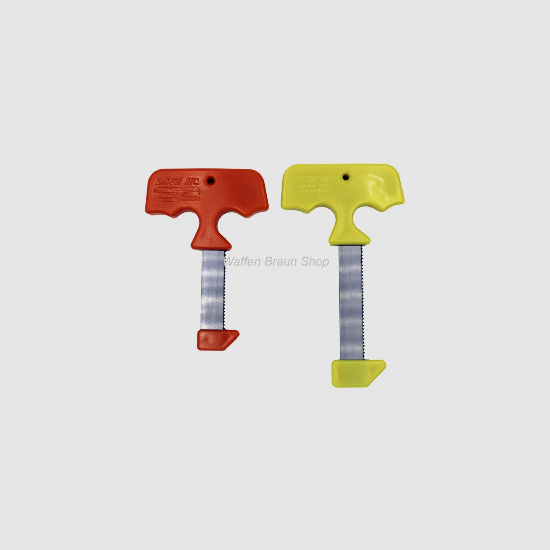 Legend's breaking saw for safe and easy breaking. T-handle for a firm grip, with a stopper that