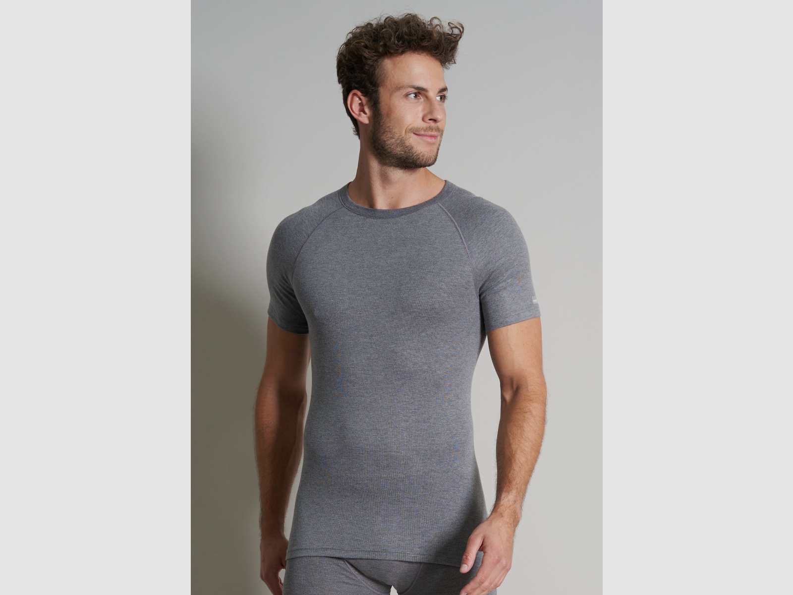 CECEBA Thermo Sport 1/2 Arm Shirt Grau Dunkel Melange