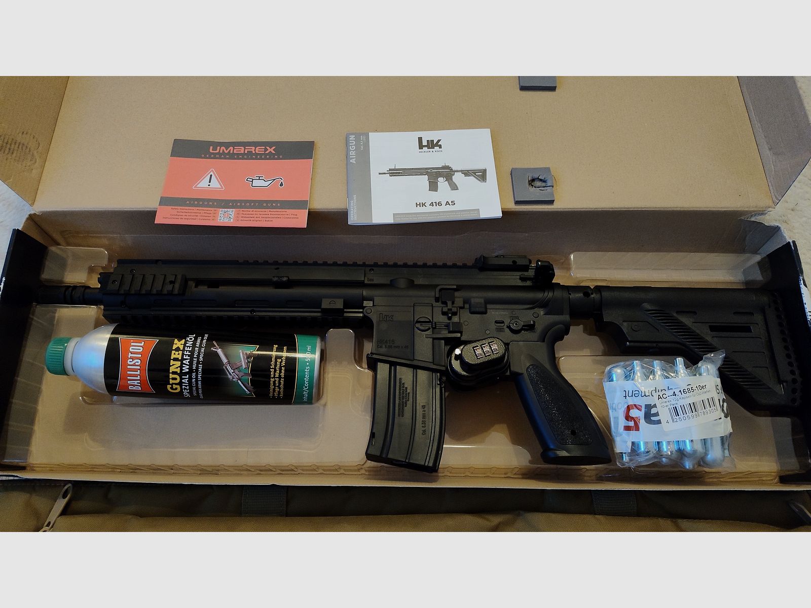 Heckler & Koch HK416 A5 kal. 4,5 mm stalowe BB Co2 z akcesoriami