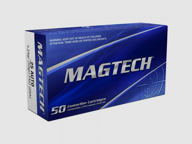 MAGTECH 6,35MM BROWNING / .25 AUTO - 50 GRS. / 3,24G - 50 COLPI